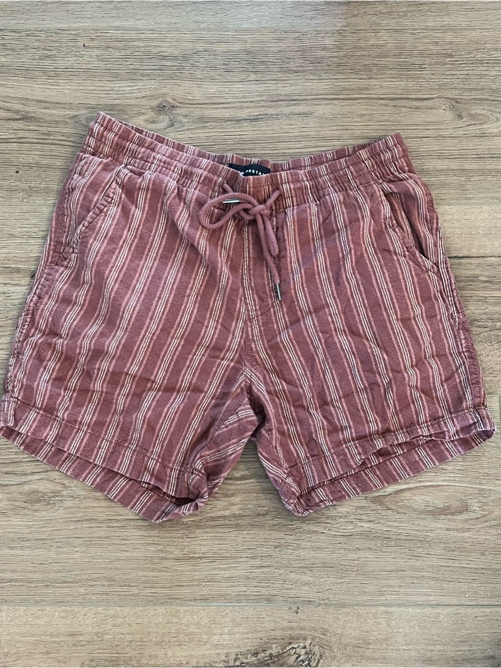 Aeropostale Women's Rust Striped Drawstring Shorts